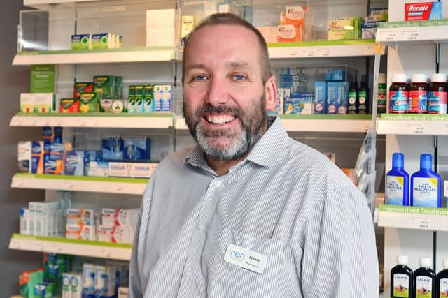 Stuart Geddes is owner of REN pharmacy in Stenhousemuir. Pic: Michael Gillen