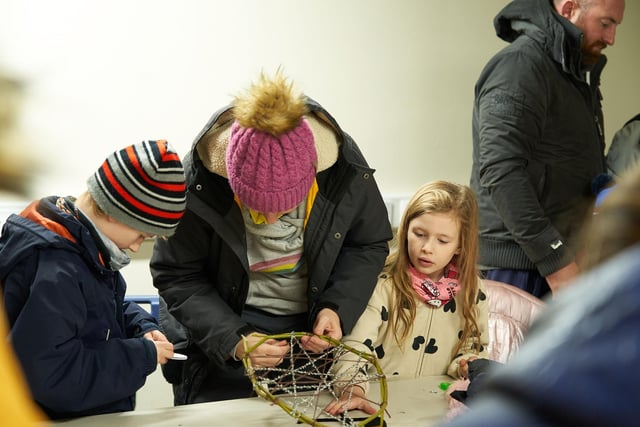 Families came together on Sunday to take part in the seasonal crafts and activities.