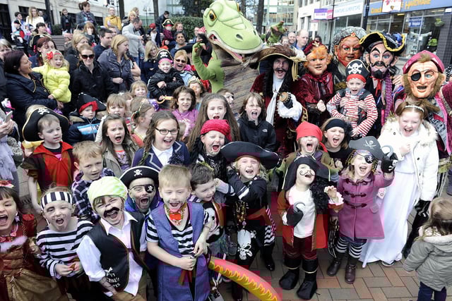 Pirates and Princesses gather for the parade.