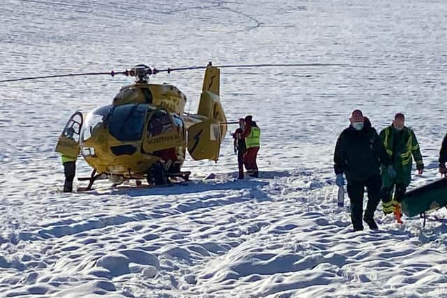 Emergency services, including an air ambluance were called to the scene at around 12:30pm on Friday, after reports of someone in trouble in the water.