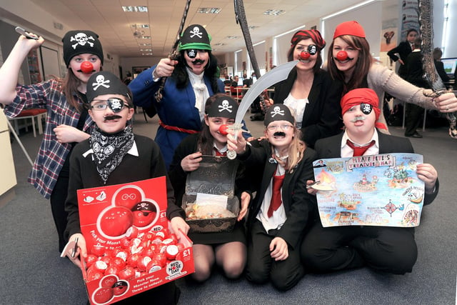 Staff and pupils at Braes High School in 2011 dressed as pirates for Comic Relief.