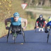 Ben Rowlings (1st left) is relaxed, in great shape and racing faster than ever ahead of the upcoming Paralympics (Pic by Bill McBurnie)