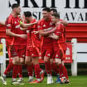28-12-2024. Picture Michael Gillen. CAMELON. Carmuirs Park. Camelon Juniors v Bo'ness Athletic. East of Scotland First Division. Season 2024 -2025. Camelon goal, Jordan Kirkpatrick