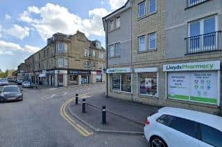 Teven behaved in a threatening manner at Lloyds Pharmacy in Main Street, Camelon