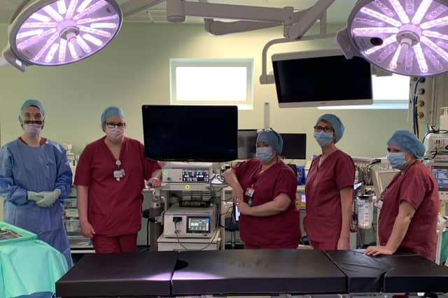 some of the theatre staff in theatre 16, which recently opened at Forth Valley Royal Hospital.