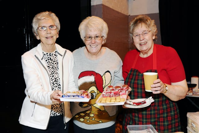 On tea duty were Ruby Waugh, Nancy Sinclair and Jeanette Craig.