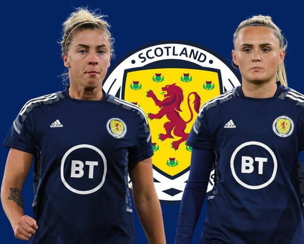 Falkirk duo Nicola Docherty and Sam Kerr have been called into the latest Scotland squad (Player images: SNS Group)