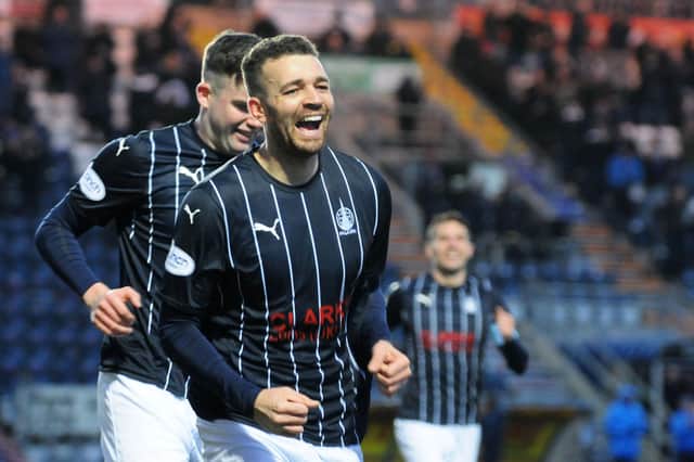 Aaron Taylor-Sinclair scored on his Bairns debut against Dumbarton (Pictures by Alan Murray)