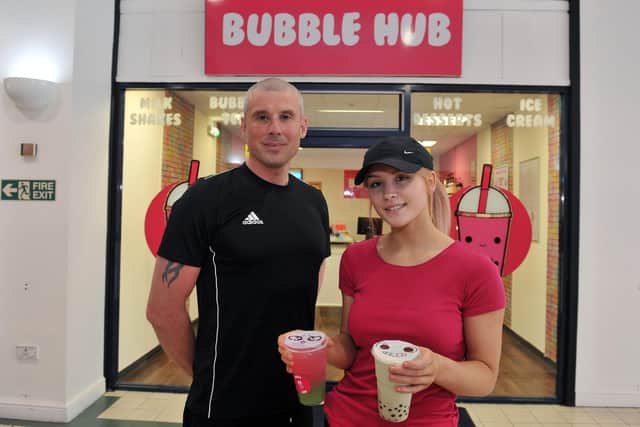 Father and daughter duo Daniel and Emma Murphy, owners of Bubble Hub in Falkirk's Callendar Square. Picture: Michael Gillen.