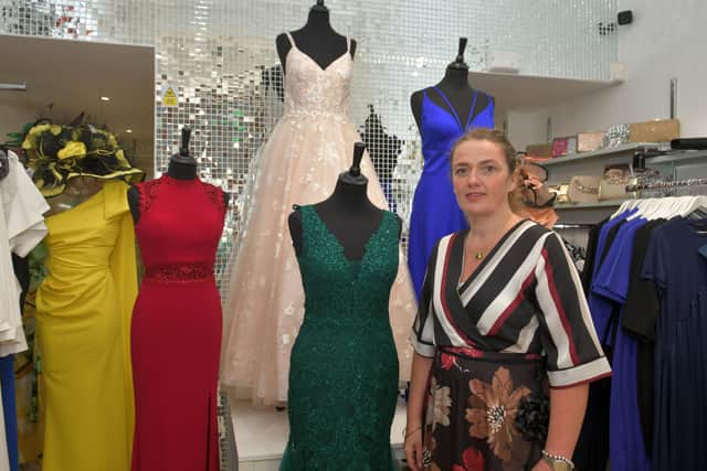 Lauren Brown, owner of Sisters Boutique and Misters Menswear in Falkirk, is calling for an alternative to cancelled school proms when lockdown rules permit. Picture: Michael Gillen.