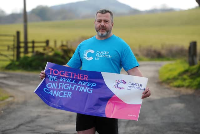 Alan Purcell is hoping to raise £1000 for Cancer Research. Picture: Michael Gillen.