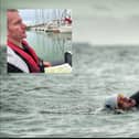 David Rascoe from Denny braves the North Sea currents to swim for charity
(Picture: Submitted)