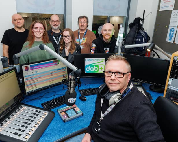Radio Royal DJ Lee Tait and some of the team of staff and volunteers are now reaching a bigger audience after going digital
(Picture: Mark Ferguson, National World)