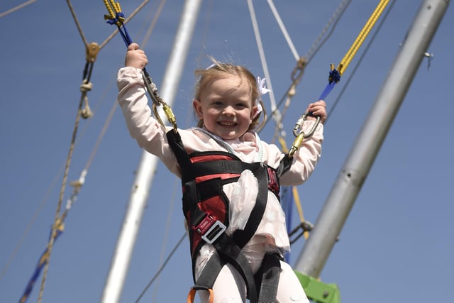 Sophia Rothwell (4) tries out the bungee.