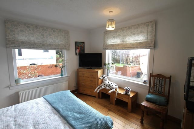 One of the four bedrooms downstairs.