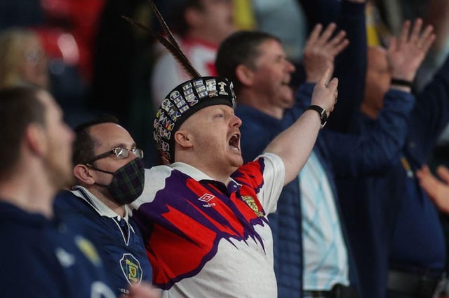 Lewis Connolly was among the Tartan Army at Wembley (Photo by CARL RECINE/POOL/AFP via Getty Images)