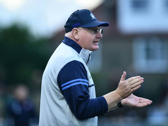 Falkirk boss John McGlynn on the touchline at Ainslie Park on Tuesday night as his side defeated The Spartans 1-0 (Photo: Michael Gillen)