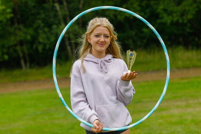 Hula hoop contest winner Kandice Shutt, 14, from Bonnybridge