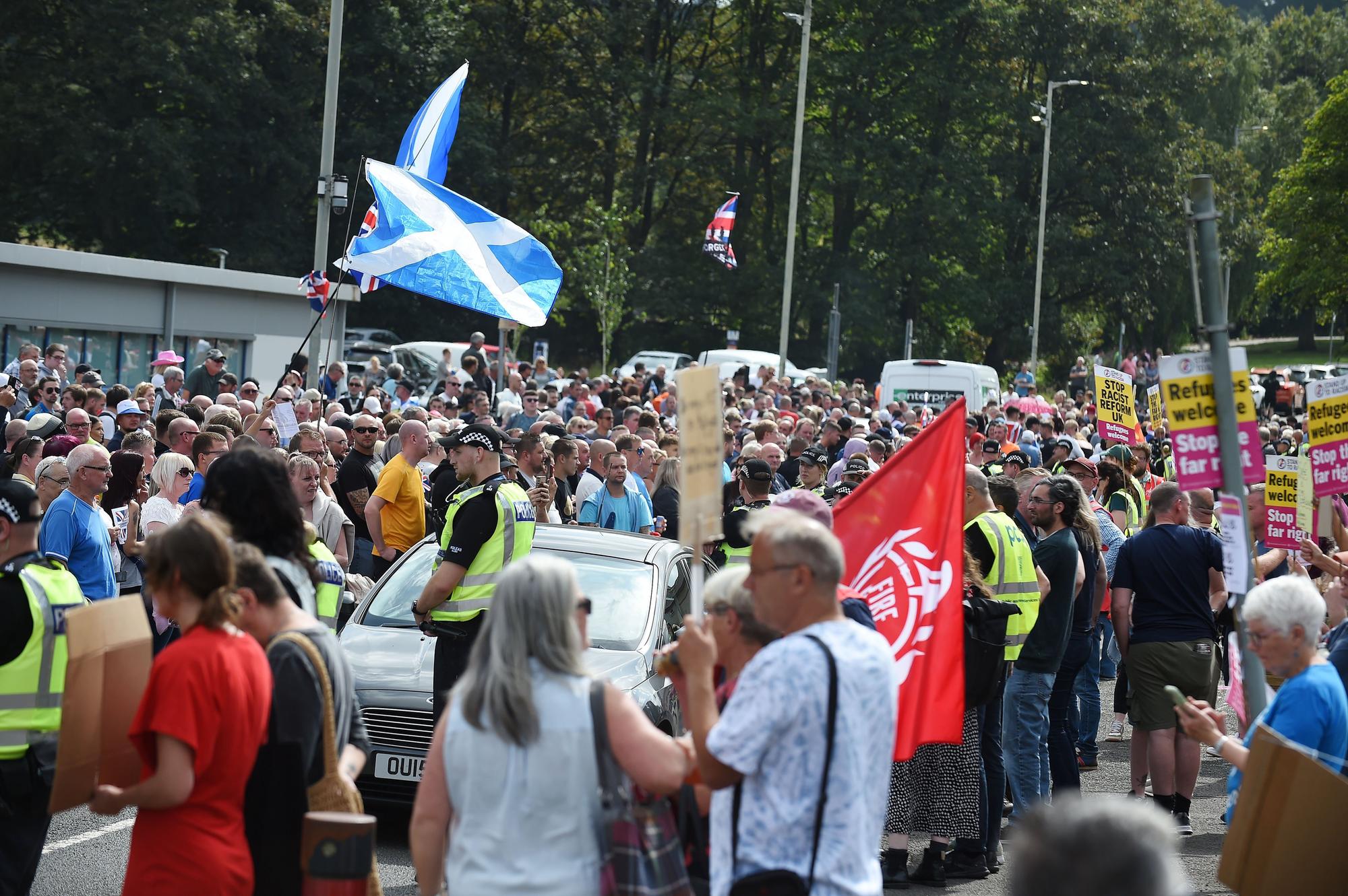 Protest In Falkirk Man arrested as Falkirk town centre street reopens after protests ...