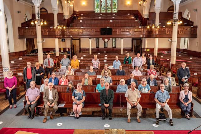 Larbert East Church holds its final church session meeting with Reverend Melville Crosthwaite. Picture: John Summers.