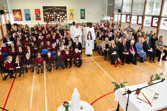 Pupils and guests who attended the recent mass.