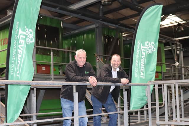 Levenseat commercial contracts manager, Chris Leader, and managing director, Angus Hamilton, at Levenseat’s new materials recovery facility.
