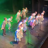 The choir from California and Shieldhill primary schools impressed the judges securing them the title of regional winners and a place in the national final of the Scottish Primary Schools Glee Challenge.  (Courtesy of Frisson Foundation)