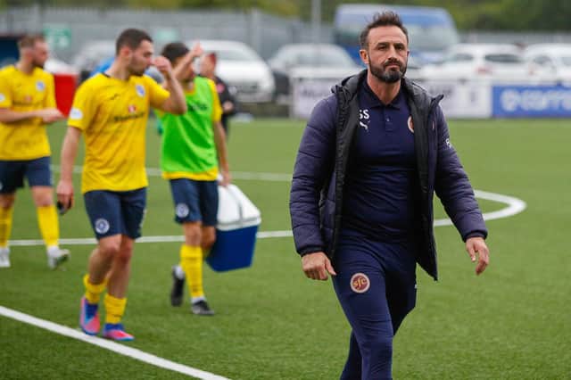 Stephen Swift walks off a happy man after seeing his team beat Stranraer on Saturday (Pics by Scott Louden)