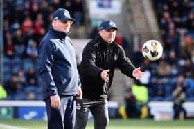 28-09-2024. Picture Michael Gillen. KIRKCALDY. Stark's Park. Raith Rovers FC v Falkirk FC. Season 2024 - 2025. SPFL William Hill Championship. Match Day 8. Paul Smith (right).