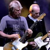 Status Quo frontmen, the late Rick Parfitt and Francis Rossi, both played their trademark three chord boogie at Grangemouth Rock Festival back in 1972