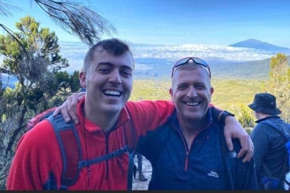 Ryan and Kevin during their Kilimanjaro challenge