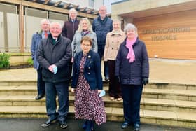 Strathcarron Hospice 200 Club -  Ian Scott, Eugene Toal, Ian Gourlay, Margaret Crawford,  Christine Waddell, Phillip Lynch, Irene Mckie and Catherine Walls.