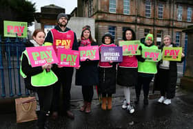 Members of the EIS union will be back on the picket line across Falkirk district on January 27. Pic: Michael Gillen