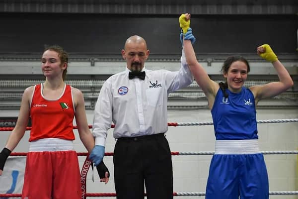 Falkirk Phoenix Boxing Club ace Stephanie 'Special K' Kernachan made a winning return to the Elite Level (Pictures by FPBC)