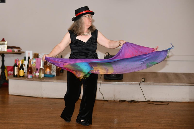 Lorraine Goodison shows off her Bellydance Freestyle at the event in Camelon Social Club.