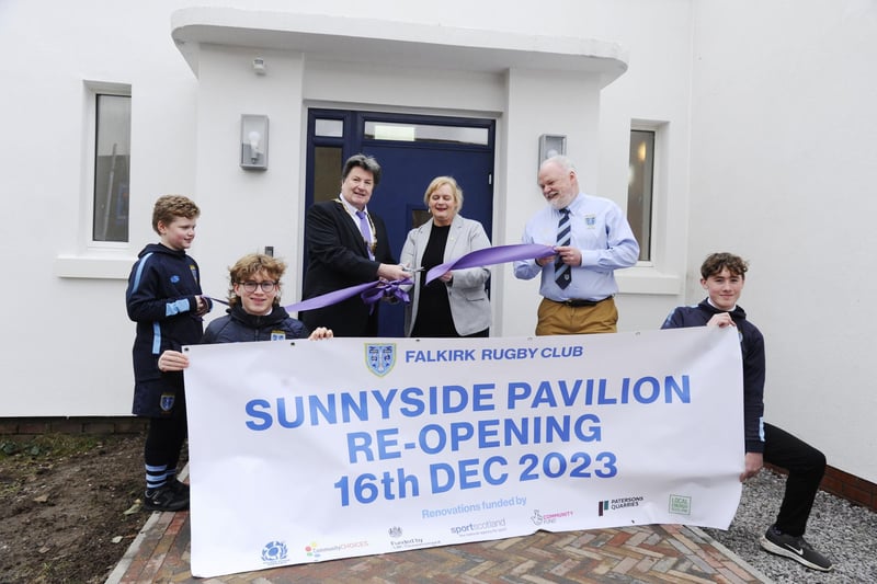 Provost Robert Bissett cuts the ribbon to officially reopen the Sunnyside pavilion