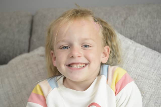 Five-year-old Emily Hill knocked down by an electric motorbike in West Yorkshire. Picture: SWNS.