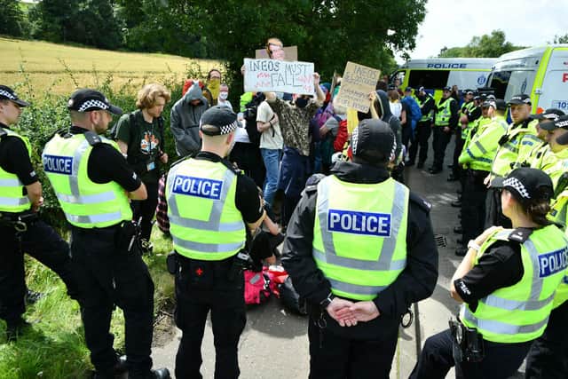 'The Day of Resistance' at Ineos in Grangemouthon Saturday was organised by Climate Camp Scotland. Pic: Michael Gillen