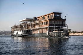 The steam ship "PS Sudan" cruising along the Nile river by Egypt's southern city of Aswan