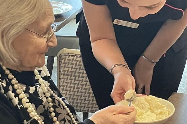 Residents of Parklands Care Home enjoying their cheese tasting experience