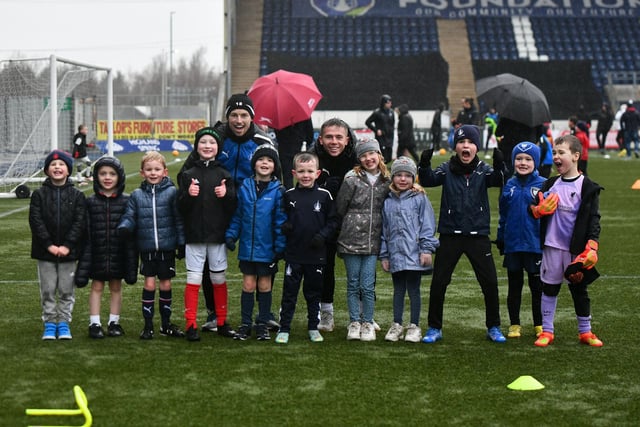 Festive fun with members of the Falkirk first team helping coach the youngsters who attended on Wednesday afternoon