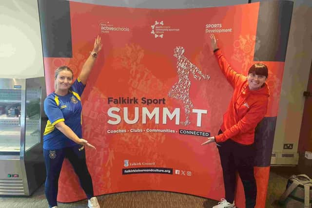 Caroline Burnside from Bo’ness Rugby Club and Stephanie Dawson, active schools coordinator, at the recent Sports Summit event
(Picture: Submitted)