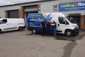 Falkirk Ceiling2Floor team members, left to right, Gareth Brown (sales assistant / driver), Connor Robb (assistant manager) and Scott Muir (manager).