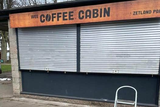 The former Zetland Park kiosk is now the soon-to-open Wee Coffee Cabin