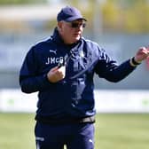 Falkirk boss John McGlynn at a training session and media event held on Tuesday afternoon in the build-up to the Scottish Cup semi-final tie against ICT (Photo: Michael Gillen)