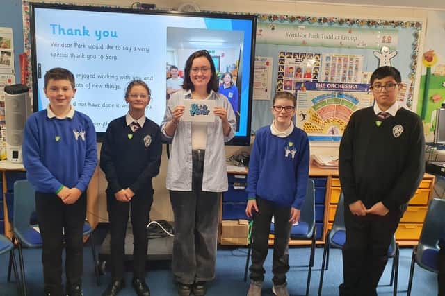 The pupils received special Blue Peter badges for creating the Climate Comic