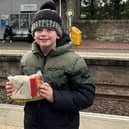 Riley made up sandwich bags full of goodies for his trip through to Glasgow.
