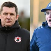 Falkirk manager John McGlynn (right) has responded to jibes of Bonnyrigg boss Robbie Horn (left) (Pics by Michael Gillen)