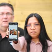 Tony Johnson (57) and his wife Eloisa (45) from Paulsgrove, was scammed out of thousands of pounds following a social media scam. The Facebook advert said investors could double or triple their investments and used Martin Lewis as the head of it. Picture: Sarah Standing (180523-4859)