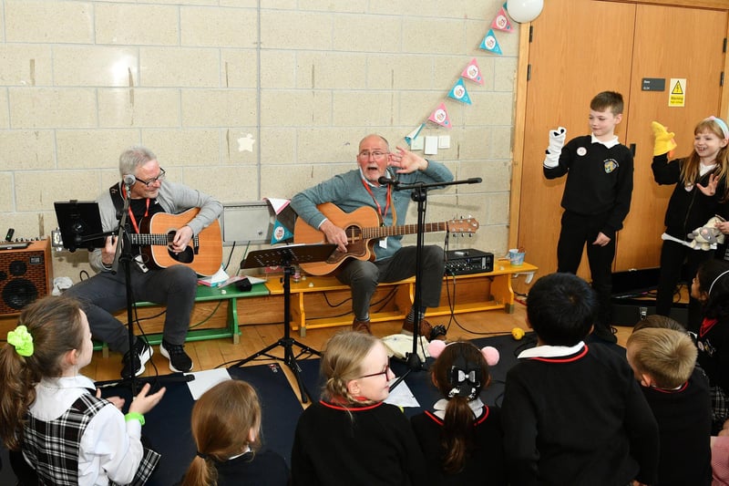 Entertainment was provided by two friends of the school.